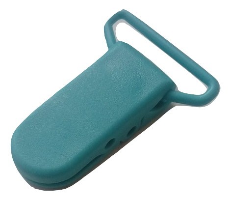 klips do smoczka turkusowy plastikowy
