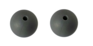 2szt. koraliki silikonowe 15mm szare