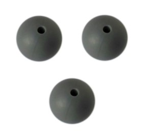 3szt. koraliki silikonowe 9mm szare