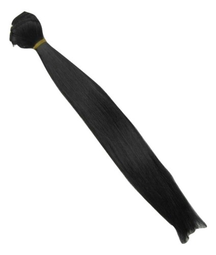 nylonowe włosy dla lalek 25cm czarne