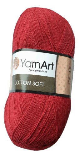 włóczka bawełna akryl Cotton Soft czerwony