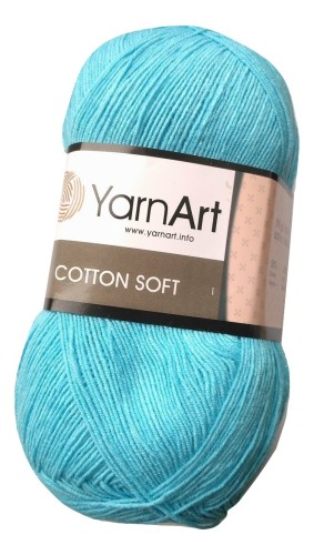 włóczka bawełna akryl Cotton Soft turkusowy