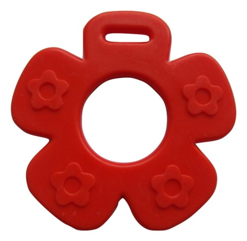 gryzak dodatek do zabawek kwiatek czerwony