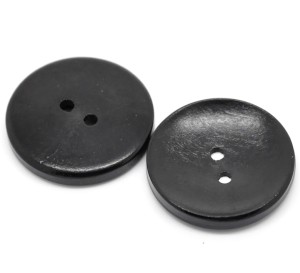 2szt drewniane gładkie guziki guzik 30mm czarne