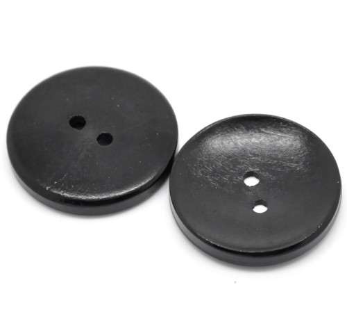 guziki drewniane czarne 30mm