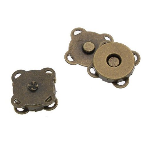 zapięcie magnetyczne do torebek 15mm antyczny brąz