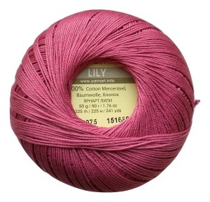 50g kordonek, bawełna merceryzowana, Lily, różowy