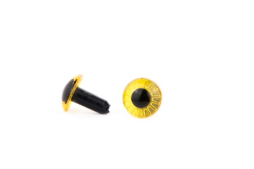oczy zaciskowe sowa żółte 12mm