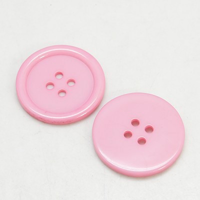 guziki 4 dziurki plastik 30mm jasny róż