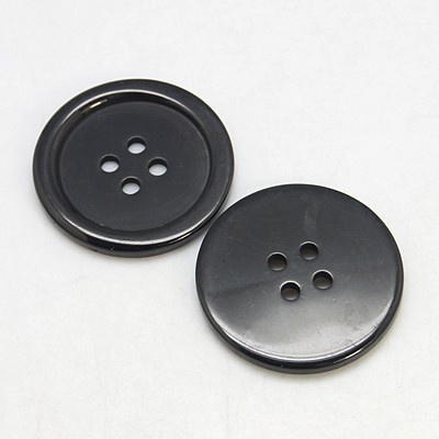 guziki 4 dziurki plastik 30mm czarne