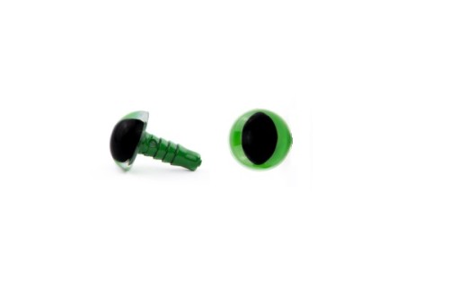 kocie oczka do maskotek 12mm zielone