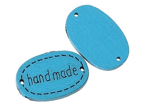 metka handmade owalna niebieska