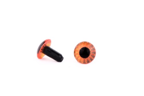 oczy zaciskowe sowa pomarańczowe 12mm