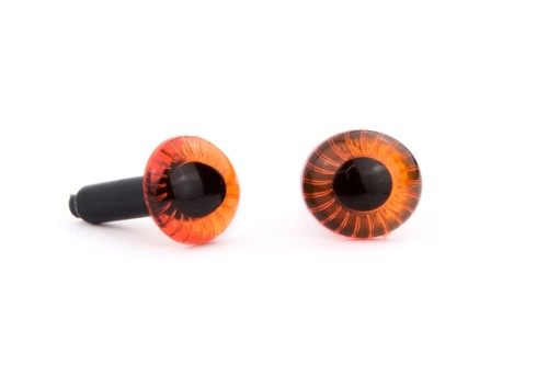 oczy zaciskowe sowa pomarańczowe 9mm