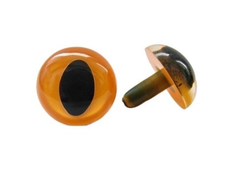 kocie oczy zaciskowe do maskotek 15mm pomarańczowe
