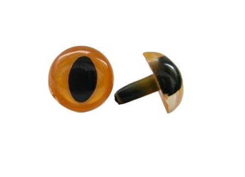 kocie oczy zaciskowe do maskotek 12mm pomarańczowe