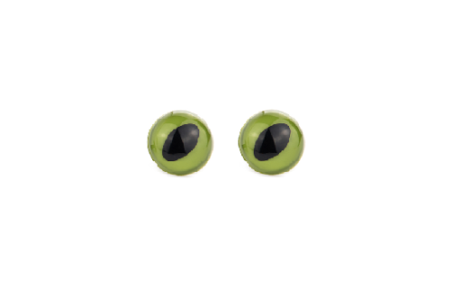 kocie oczy zaciskowe do maskotek 7,5mm zielone