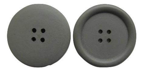 drewniany duży okrągły guzik 40mm szary