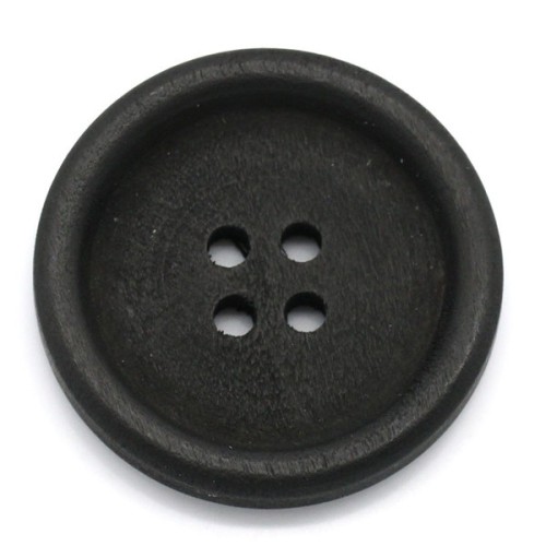 drewniany duży okrągły guzik 40mm czarny