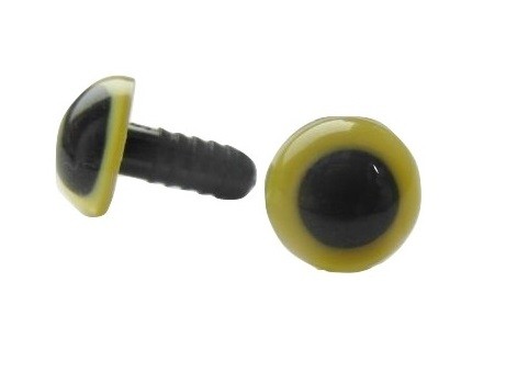safety eyes oczy oczka zaciskowe bezpieczne 12mm żółtozielone