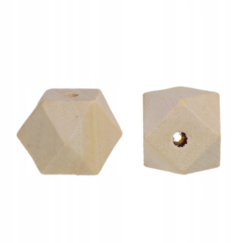 koraliki drewniane wielościenne 20mm