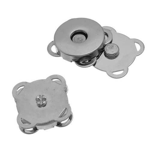 zapięcie magnetyczne do torebek 19mm srebrne