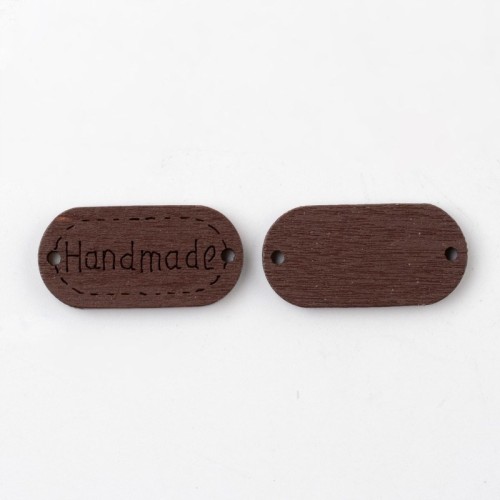drewniane metki Handmade 23 x 11mm brązowe
