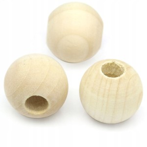 5szt. koraliki drewniane naturalne 24mm DUŻY otwór