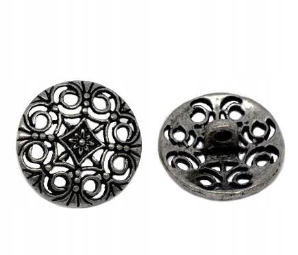 guziki okrągłe metalowe guzik 18mm ażurowe