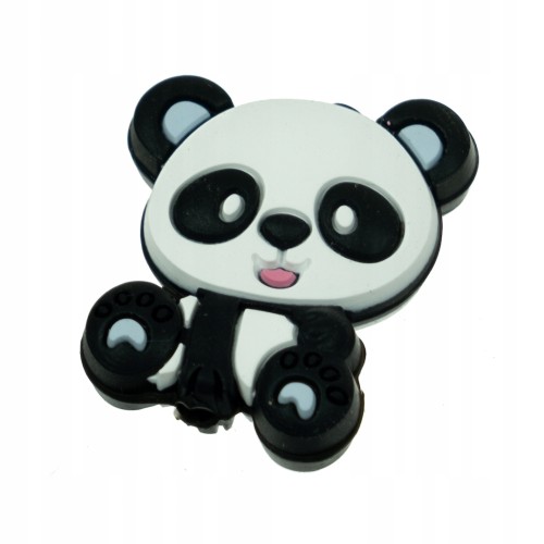 koralik silikonowy panda błękitny