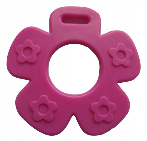 gryzak dodatek do zabawek kwiatek różowy