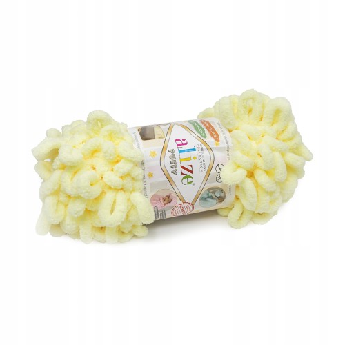 włóczka do przerabiania na palcach Alize Puffy jasnożółta 13