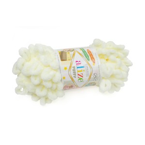 100g włóczka poliester Alize Puffy kremowy 62