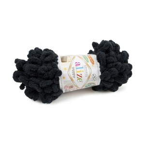 100g włóczka poliester Alize Puffy czarny 60