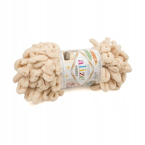 włóczka do przerabiania na palcach Alize Puffy jasny beż 310