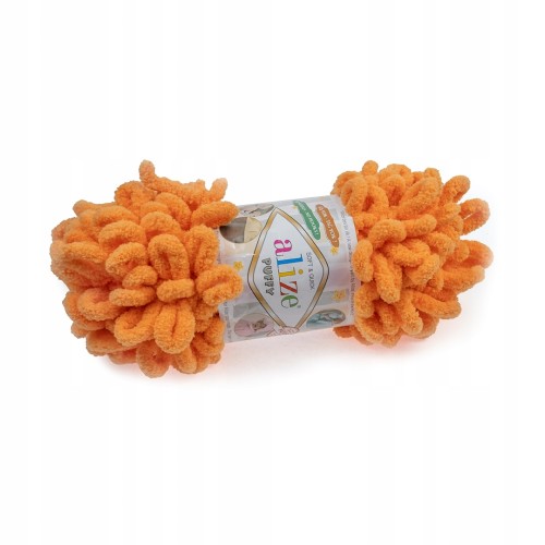 włóczka do przerabiania na palcach Alize Puffy pomarańczowa 336
