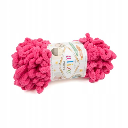 włóczka do przerabiania na palcach Alize Puffy fuksja 149