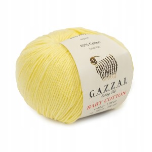 50g Gazzal Baby Cotton 3413 jasnożółta