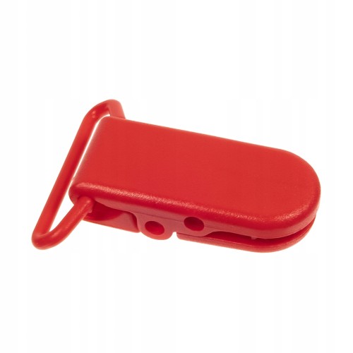 klips do smoczka czerwony plastikowy