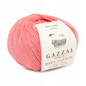 50g Gazzal Baby Cotton 3435 koralowa