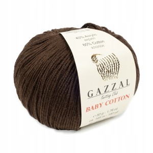 50g Gazzal Baby Cotton 3436 ciemny brąz