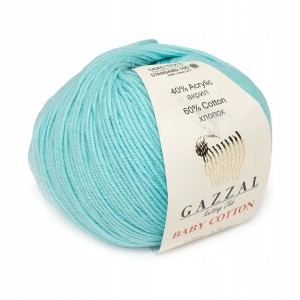 50g Gazzal Baby Cotton 3451 jasny turkus