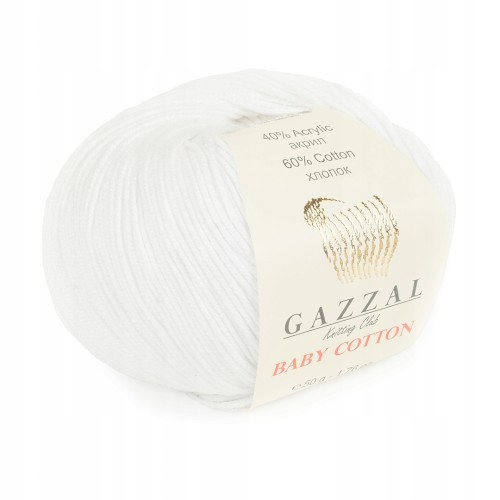włóczka Gazzal Baby Cotton 3432 biała