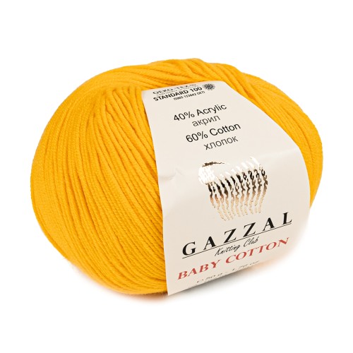włóczka Gazzal Baby Cotton 3417 żółta