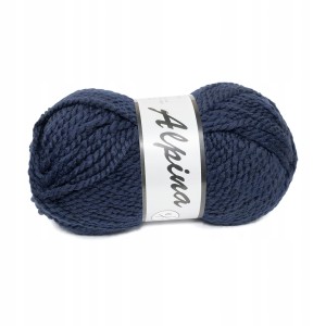 100g włóczka 50% wełna akryl Alpina granatowa 890