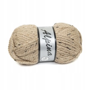 100g włóczka 50% wełna akryl Alpina tweed beż 410