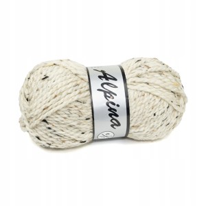 100g włóczka 50% wełna akryl Alpina tweed krem 405