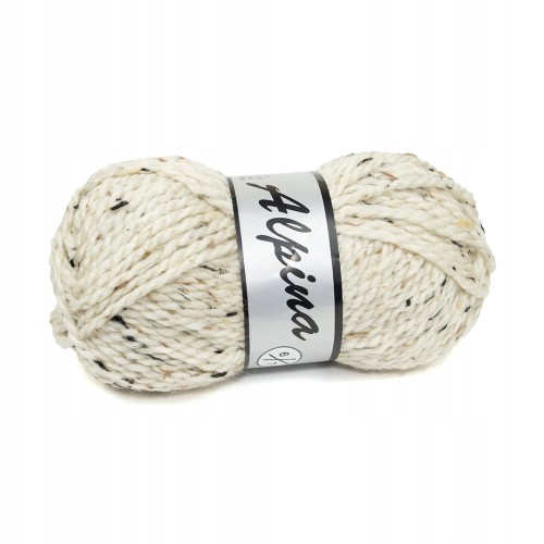 włóczka 50% wełna akryl Alpina tweed krem 405