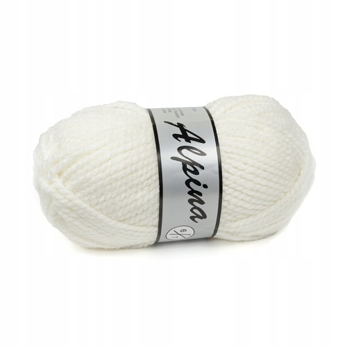 włóczka 50% wełna akryl Alpina biała 005