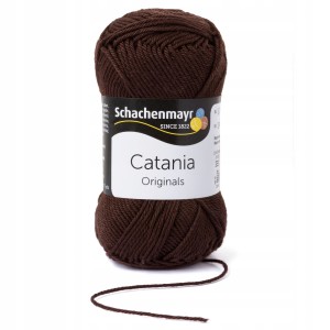 50g włóczka 100% bawełna Catania ciemnobrązowa 162